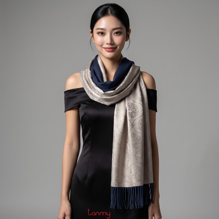 Two-layer silk wool scarf - daffodil